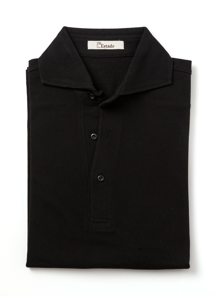 Pique shirts - Wide collar (Black)ESTADO(에스타도)