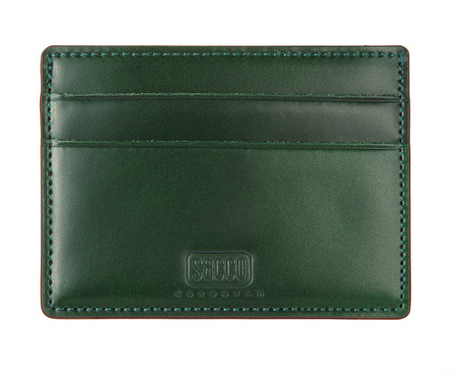 cordovan card case green