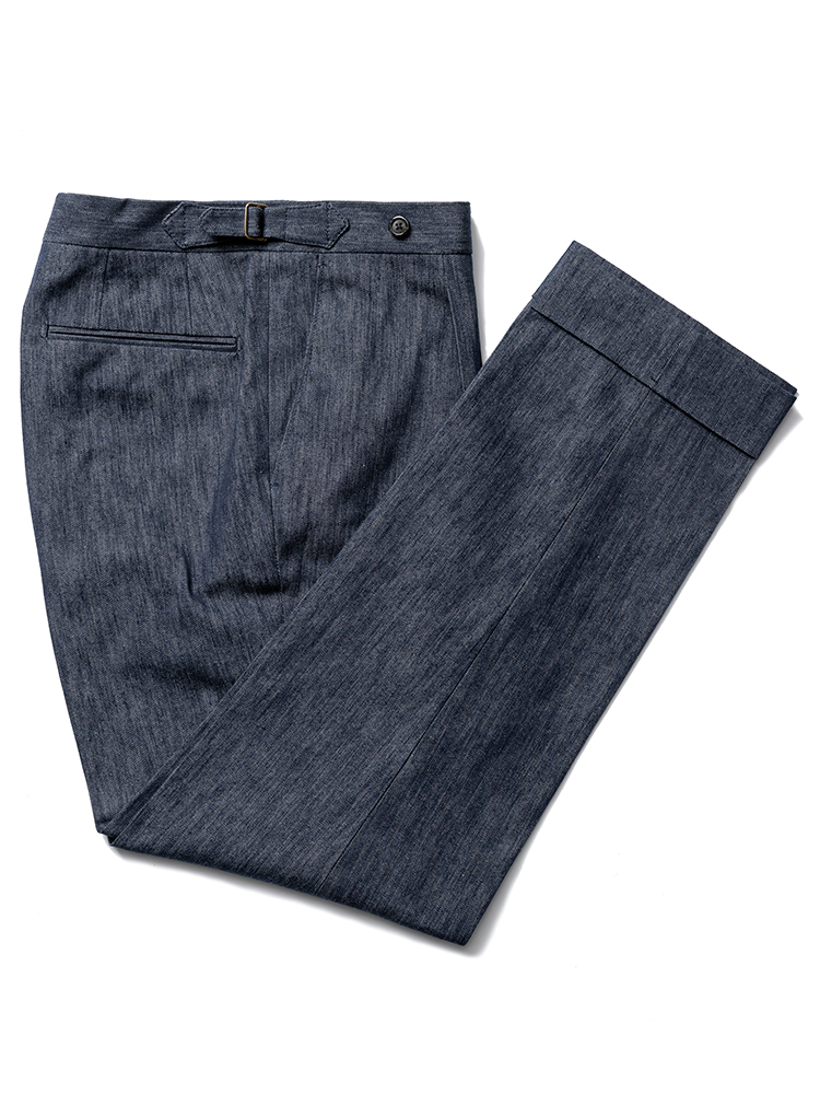 (Limited) Beltless pants - DRAPERS Denim (one pleats)ESTADO(에스타도)