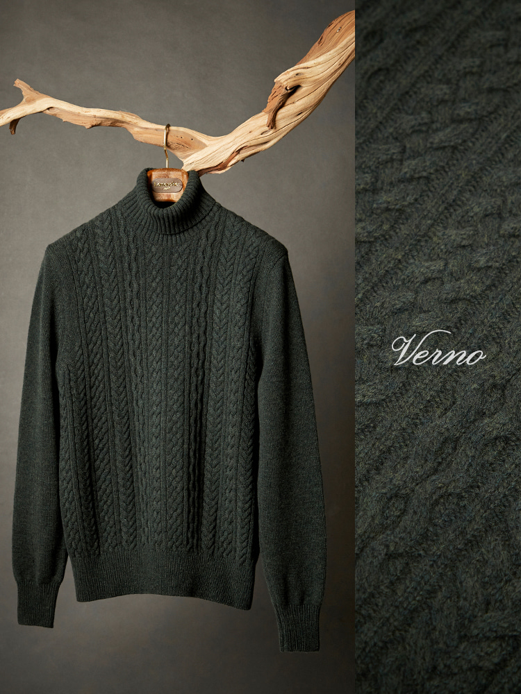 calble turtleneck knit darkgreenVERNO(베르노)