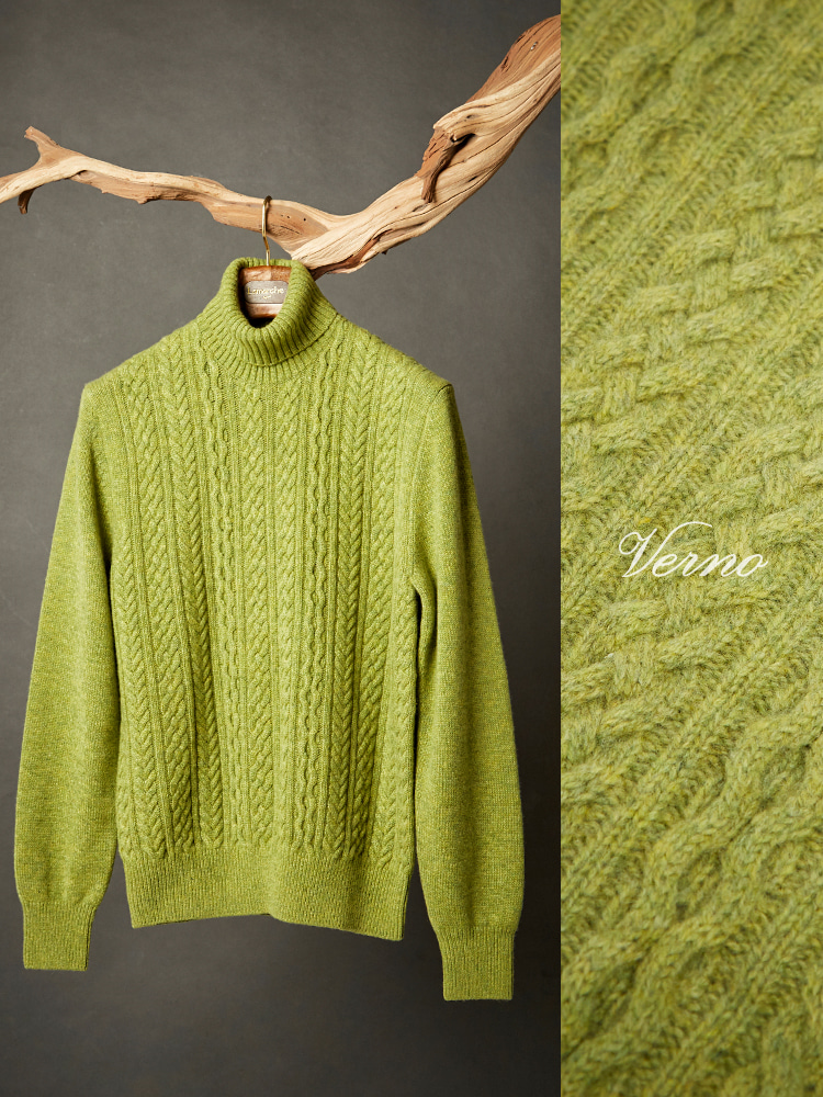 calble turtleneck knit greenVERNO(베르노)