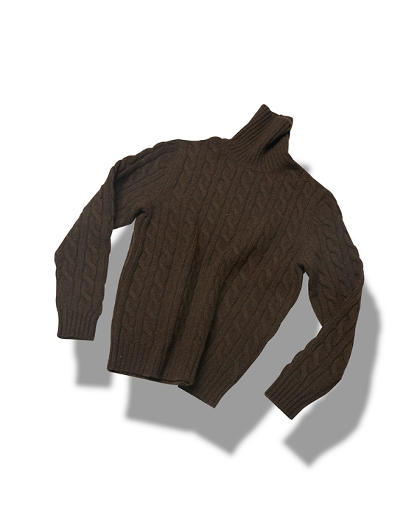 5g 5ply Cable turtleneck_BrownVERNO(베르노)