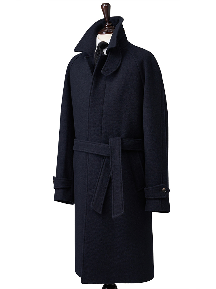 Foxbrothers Merinowool - Navy balmacaan coat (long ver)ESTADO(에스타도)
