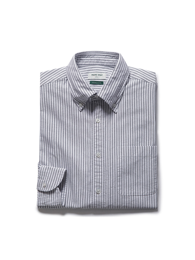 D-350 oxford stripe shirt (gray)PRODE SHIRT(프로드셔츠)