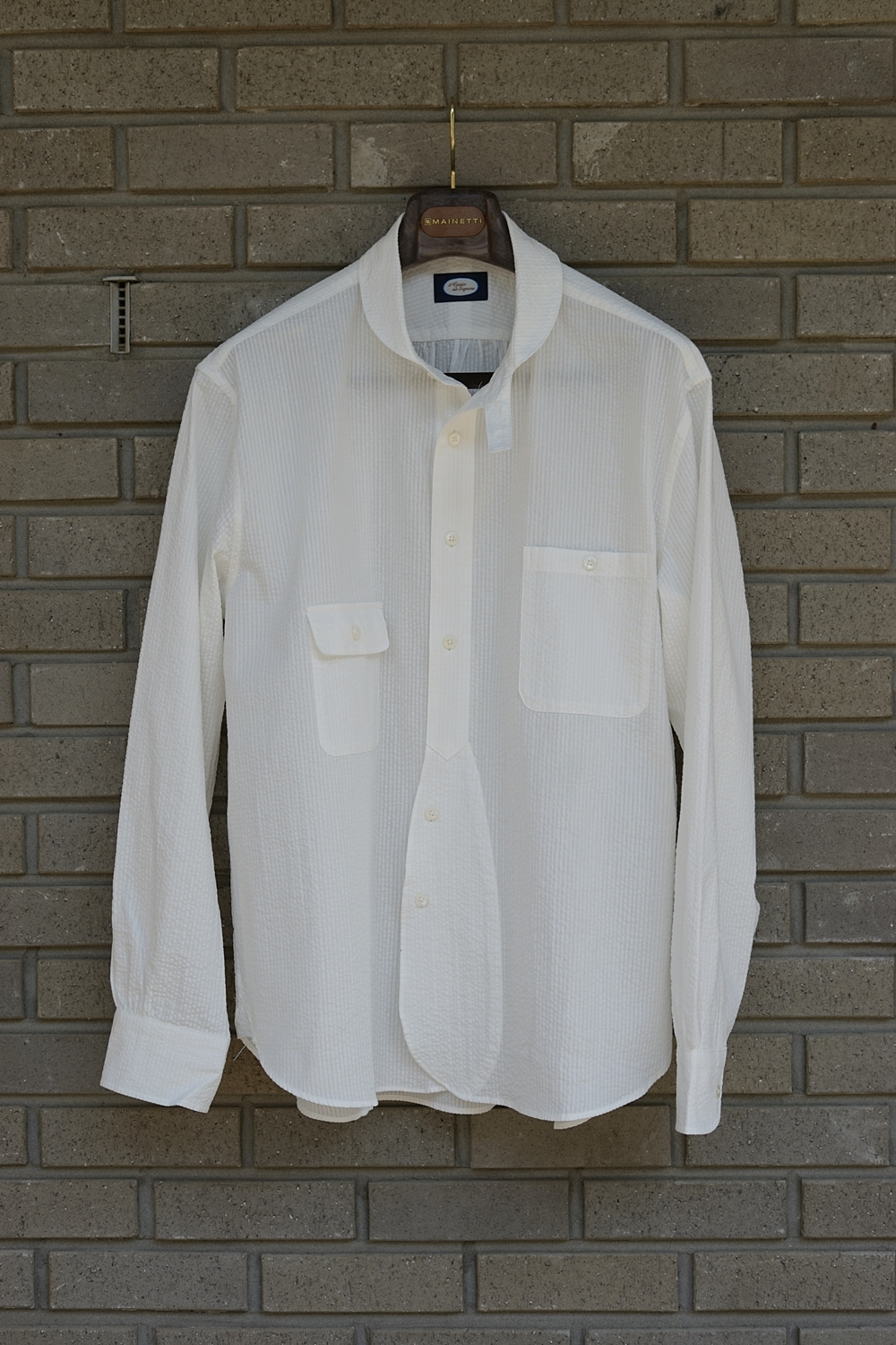 21SS work shirt seersucker whiteIL GUSTO DEL SIGNORE (일구 워크셔츠)