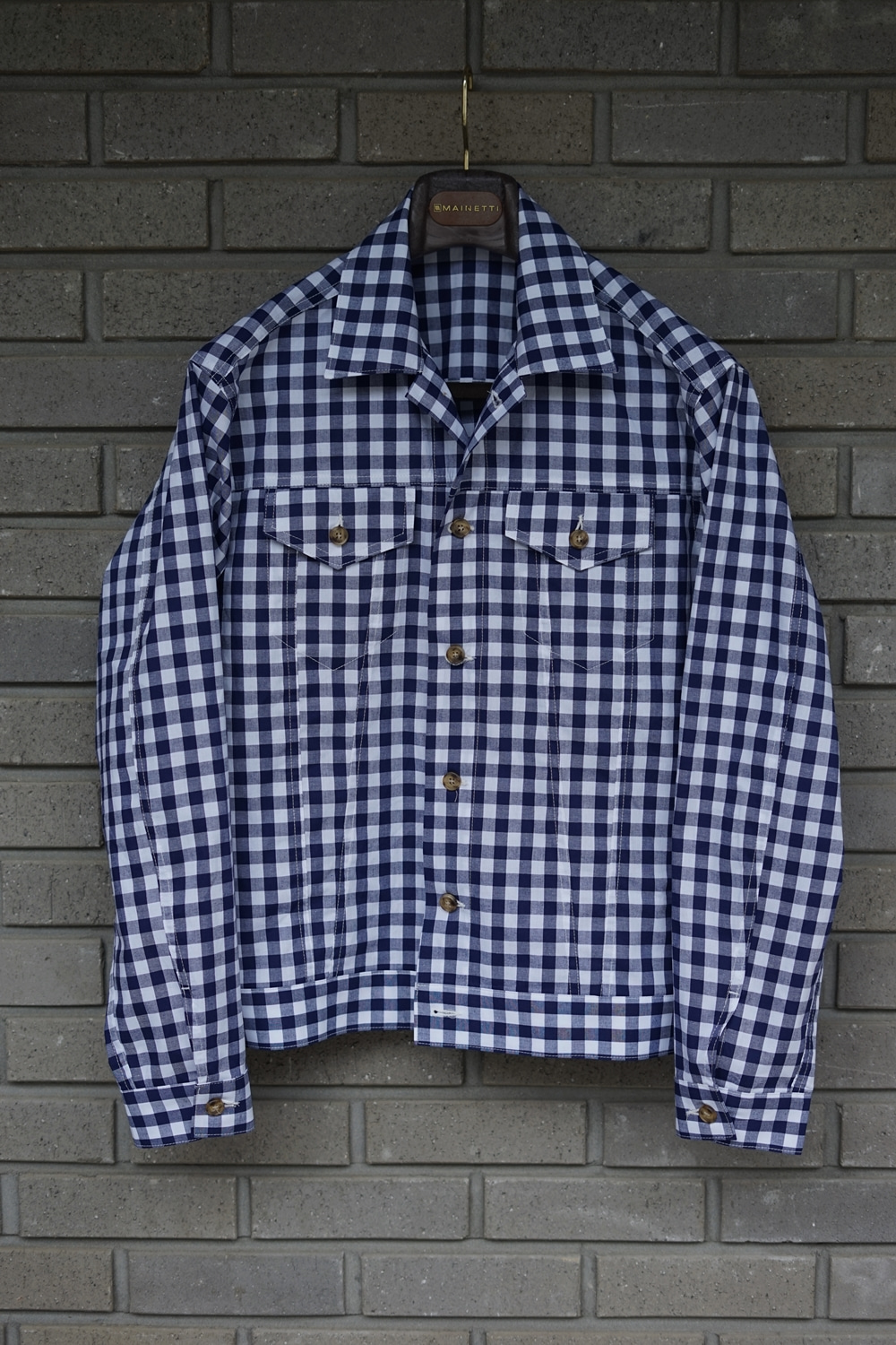[J09]gingham check blue Trucker JacketSavile-attire(새빌어타이어)