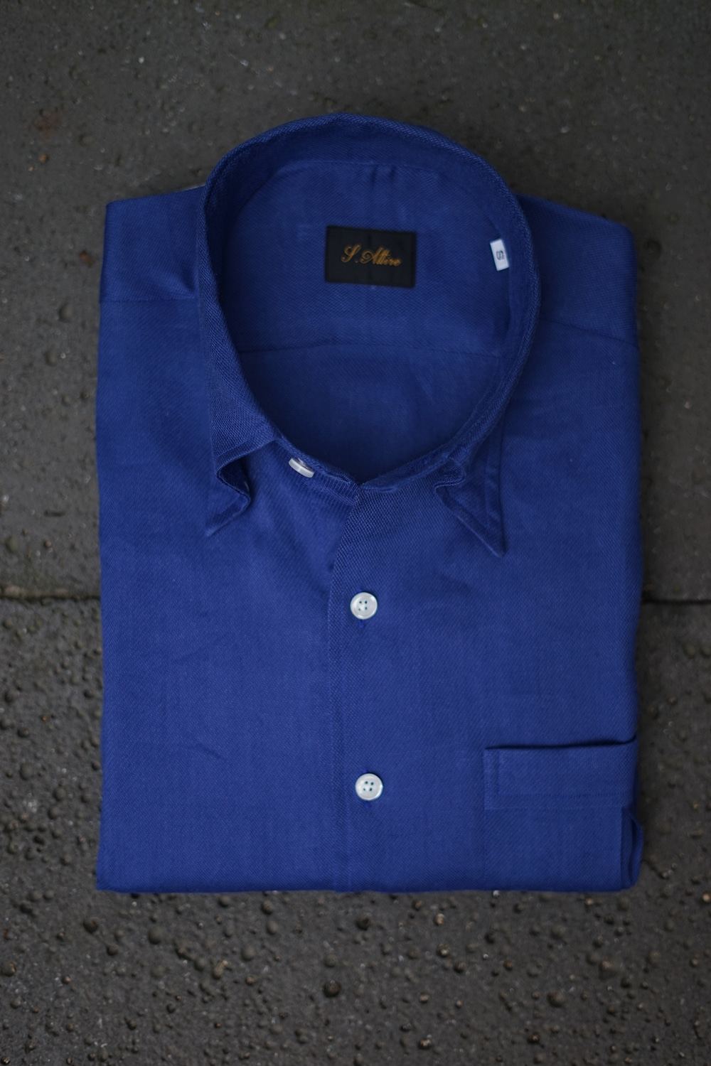 [S20]Linen jacquard twill shirt NavyblueSavile-attire(새빌어타이어)