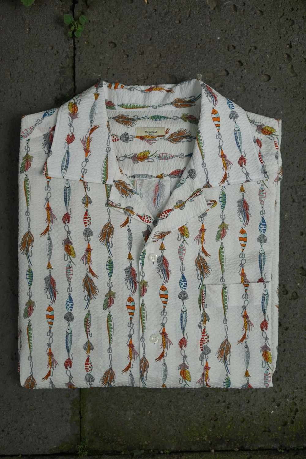 Seersucker Hawaiian Fishing Shirt whiteFrank J(프랭크제이)