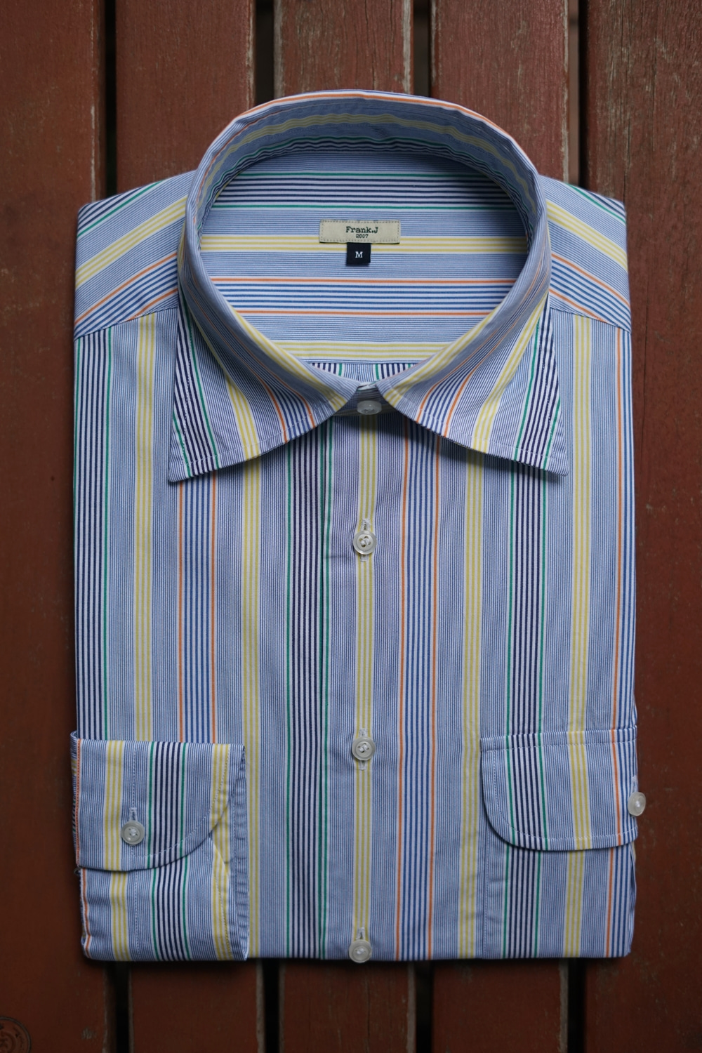 multi stripe shirt blueFrank J(프랭크제이)