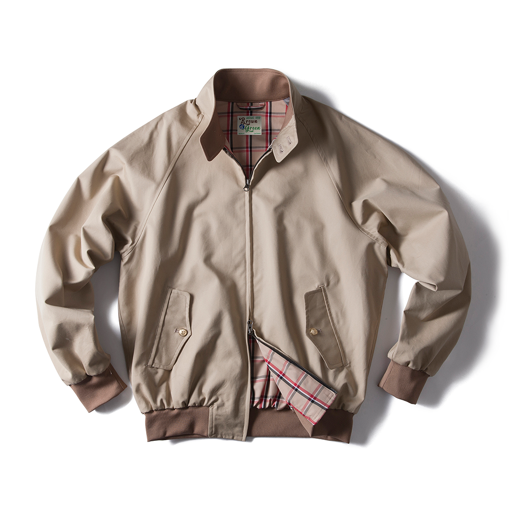 Beige ventile harrington jacketBROWN &amp; GREEN