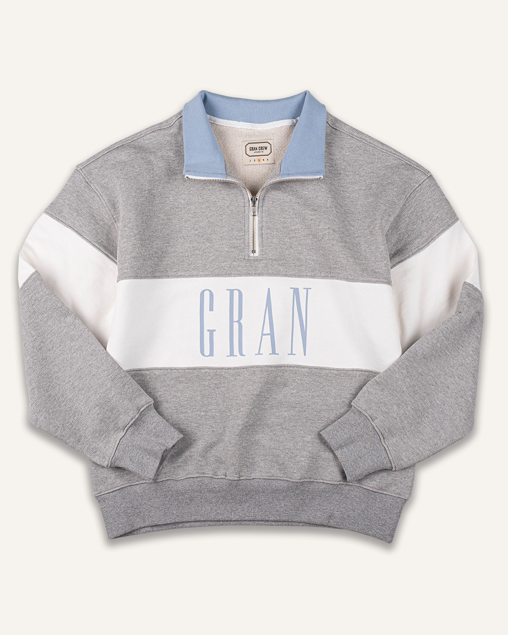 Rugby Zip Sweatshirt(Heather Grey)GRAN CREW(그랑크루)