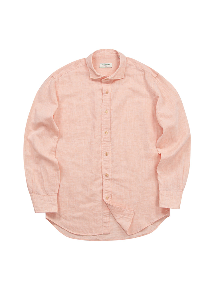 L-420 Premium Linen Cotton Shirt (Peach)PRODE SHIRT(프로드셔츠)