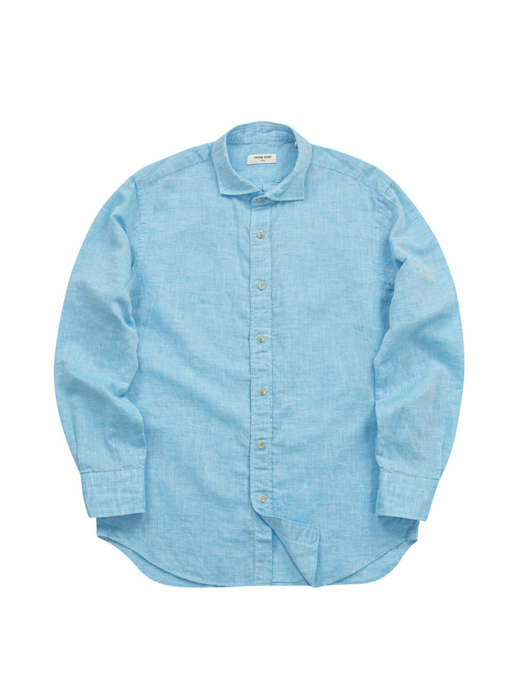 L-420 Premium Linen Cotton Shirt (Coral blue)PRODE SHIRT(프로드셔츠)