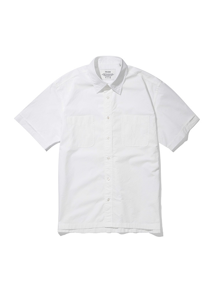 [릴렉스]P-905 포플린 반팔 셔츠 (화이트)PRODE SHIRT(프로드셔츠)