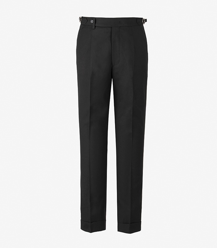 Beltless 1 Pleat Trousers _ &quot; Black &quot; Classic fitMEVERICK(메버릭)