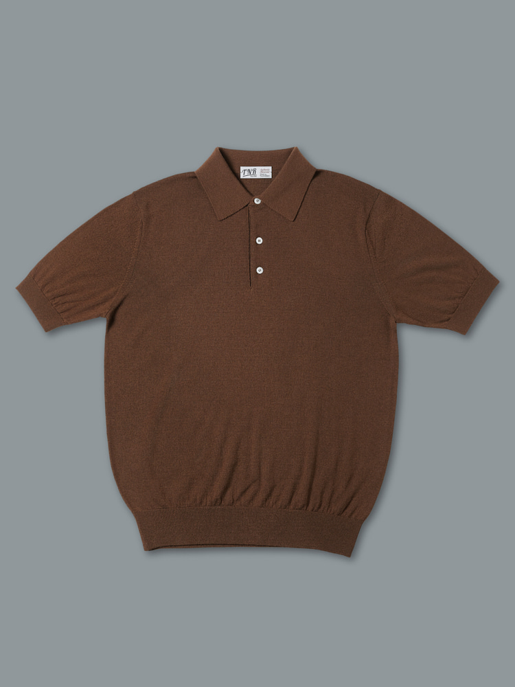 Short Sleeve Basic Polo Knit BrownVERNO X TNR(베르노 x 티엔알)