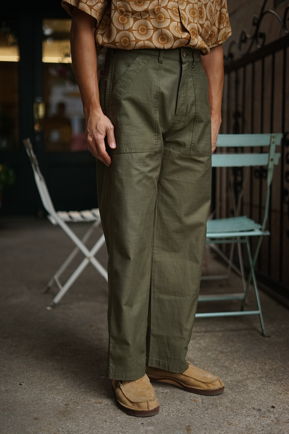 WIDE FATIGUE PANTS OLIVE T02UNIVERSAL OVERALL(유니버셜 오버롤)