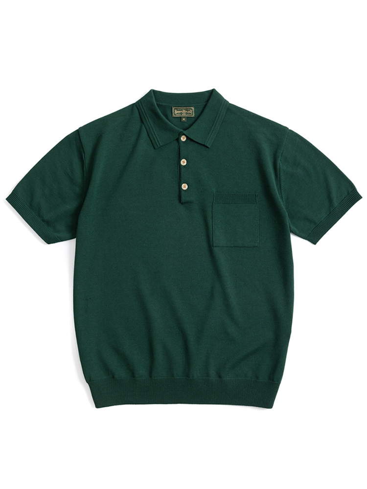 11 KNITTED POLO SHIRT (DEEP GREEN)Boogie Holiday(부기홀리데이)
