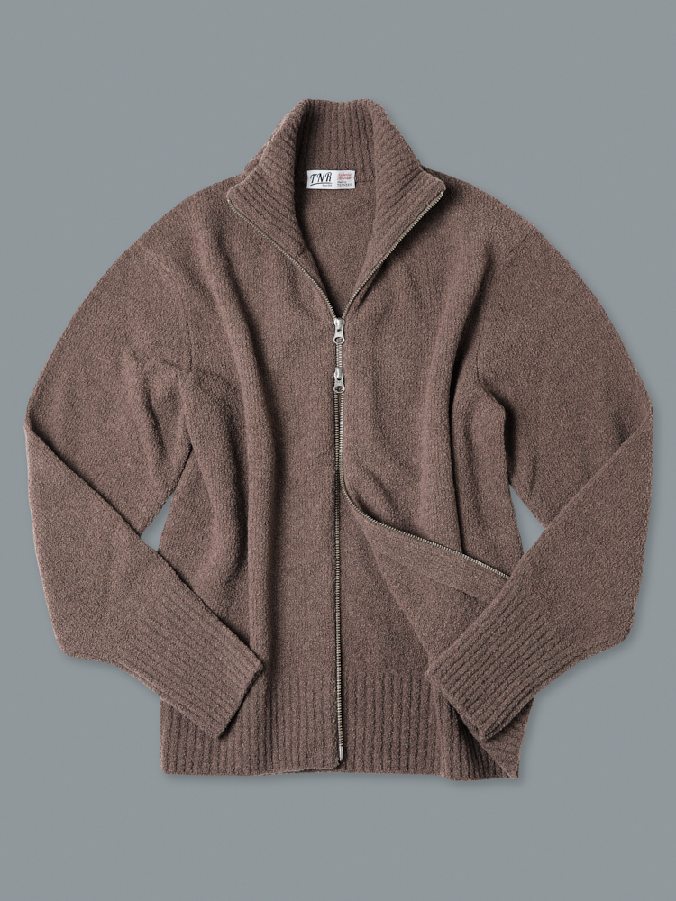 [24ss]boucle knit zip-up brownTNR x VERNO(티엔알 x 베르노)