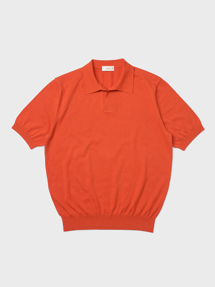 24SS Essential Open Collar Knit OrangeVERNO(베르노)