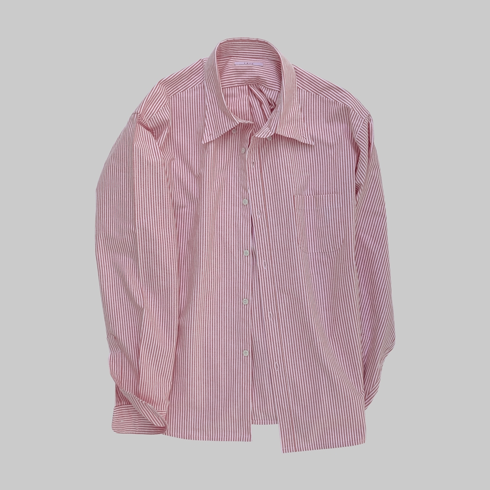 [24ss]Pink Stripe Cotton Oxford Button-Down ShirtTela(뗄라)